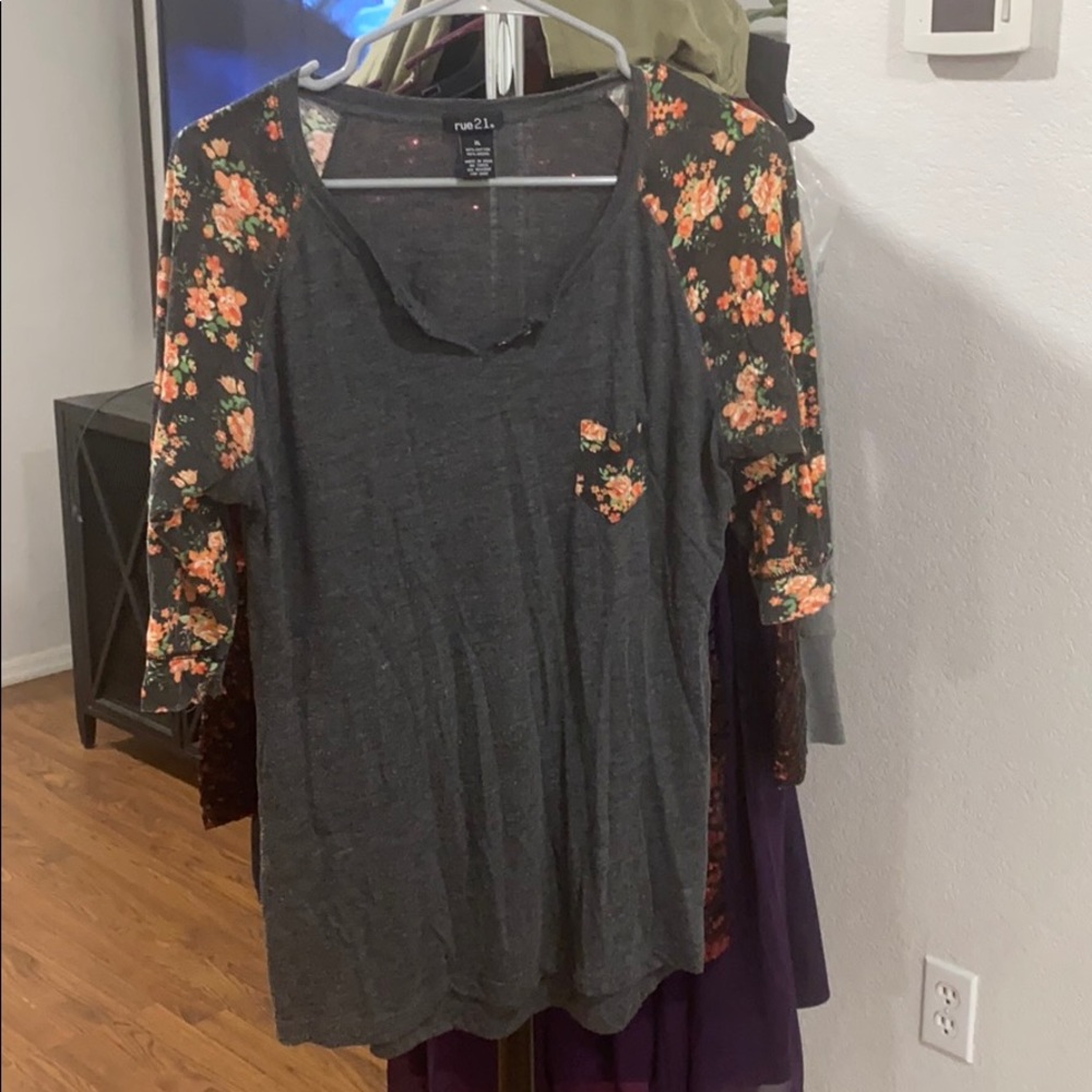 Grey floral Shirt